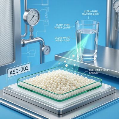 ASD-002 Médiums d'élimination des nitrates de résine à base forte d'échange d'anions 99,8% Pureté pour les plantes d'eau potable