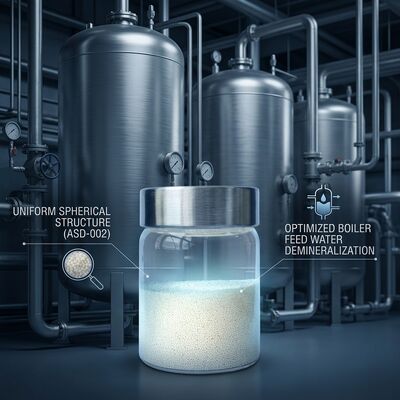 ASD-002 Résine d'échange anionique 99,8% de pureté Médiums à haute capacité pour le contrôle des nitrates dans l'eau d'alimentation de la chaudière
