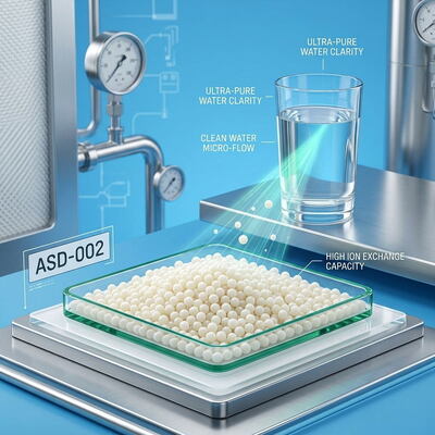ASD-002 Médiums d'élimination des nitrates de résine à base forte d'échange d'anions 99,8% Pureté pour les plantes d'eau potable