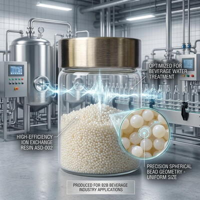Résine échangeuse d'anions ASD-002 Pureté 99,8% Perles à base forte pour l'industrie alimentaire Traitement de l'eau Élimination des nitrates